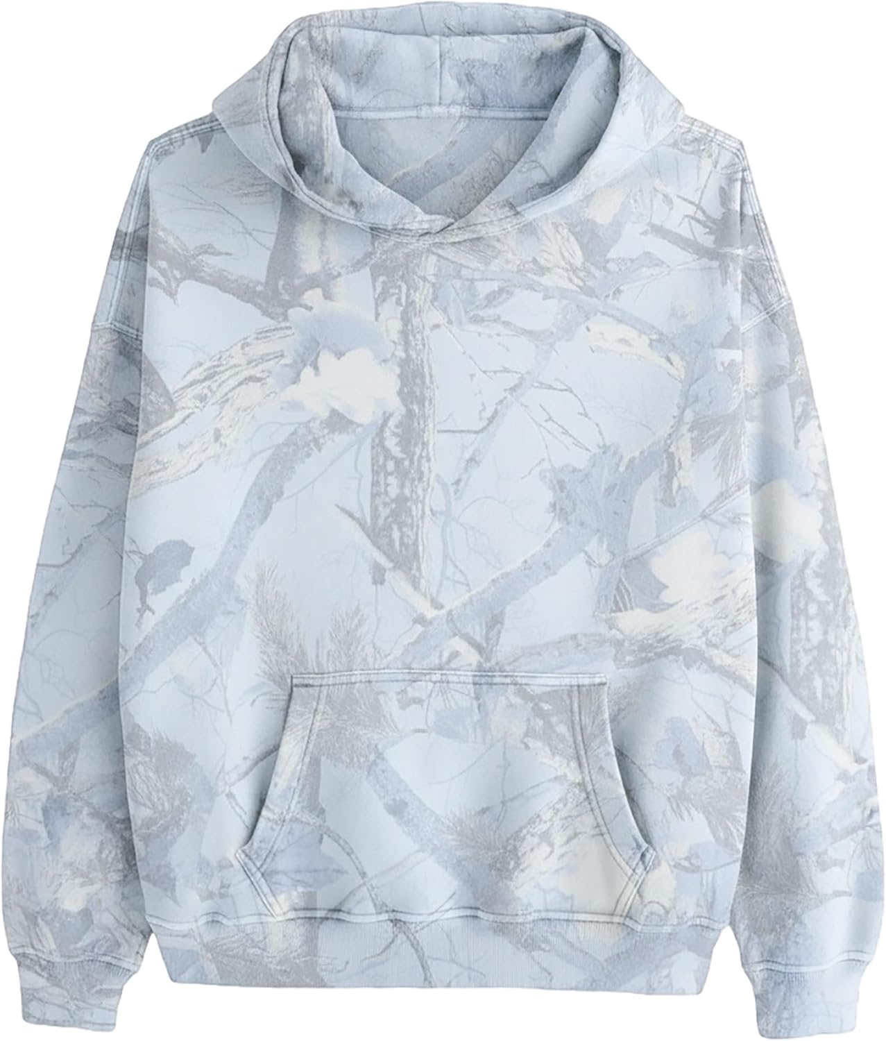 MSBESYOR Sudadera con Capucha de Camuflaje para Hombre y Mujer, Sudadera con Capucha de Forro Polar de Gran Tamaño con Hoja de Arce, Sudadera con Estampado Gráfico y Bolsillo