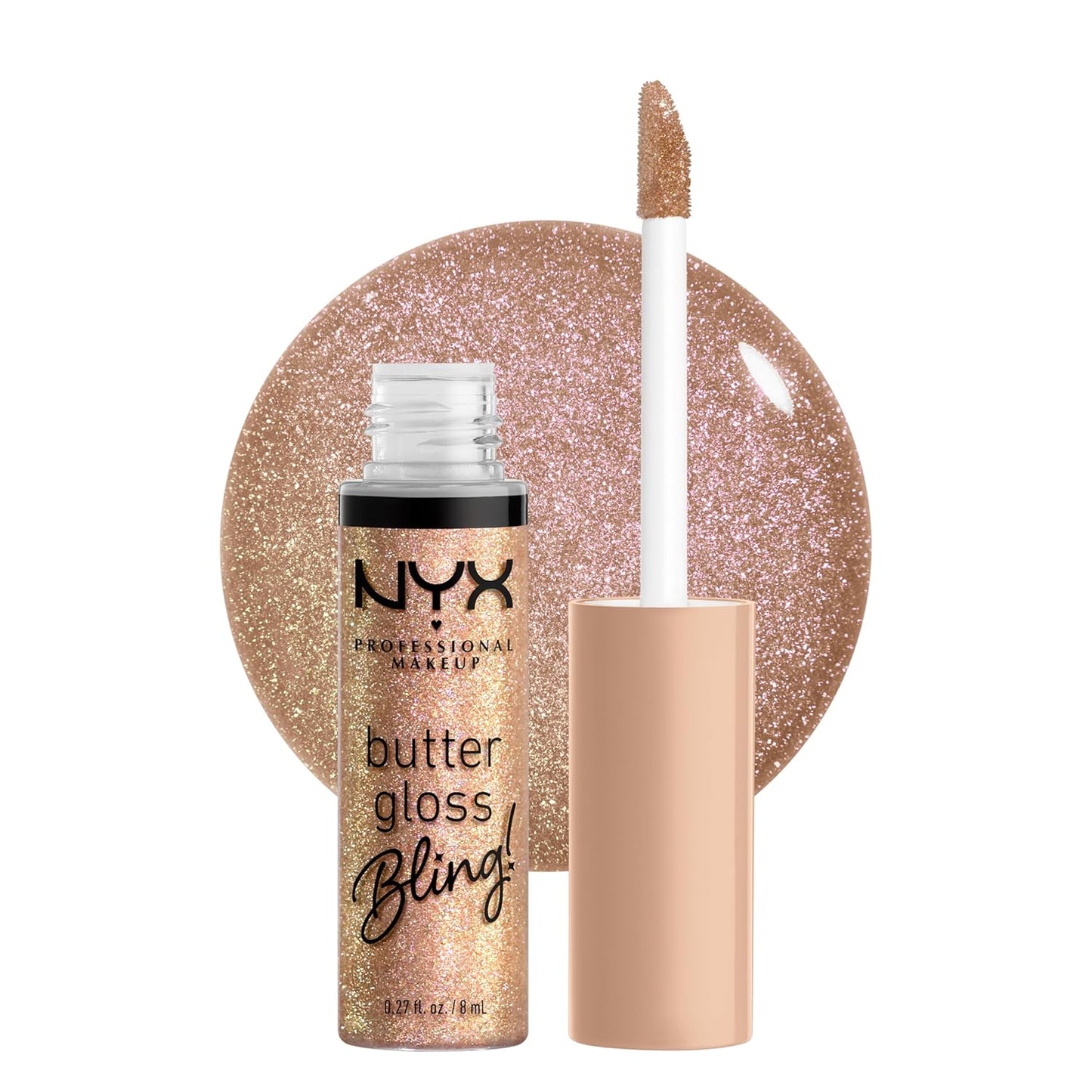 NYX MAQUILLAJE PROFESIONAL Brillo de mantequilla, brillo de labios no pegajoso - Tiramisu (Brown)