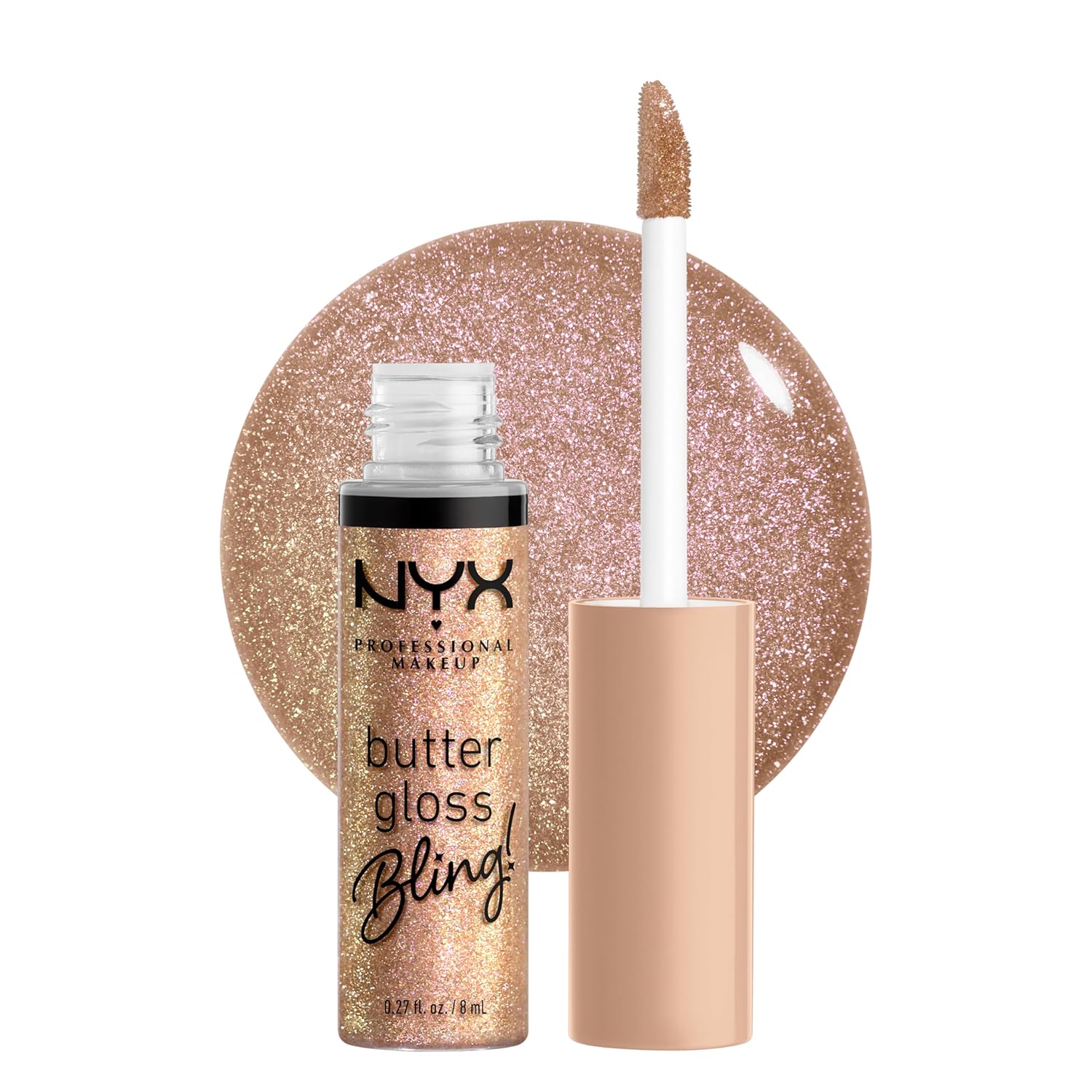 NYX MAQUILLAJE PROFESIONAL Brillo de mantequilla, brillo de labios no pegajoso - Tiramisu (Brown)