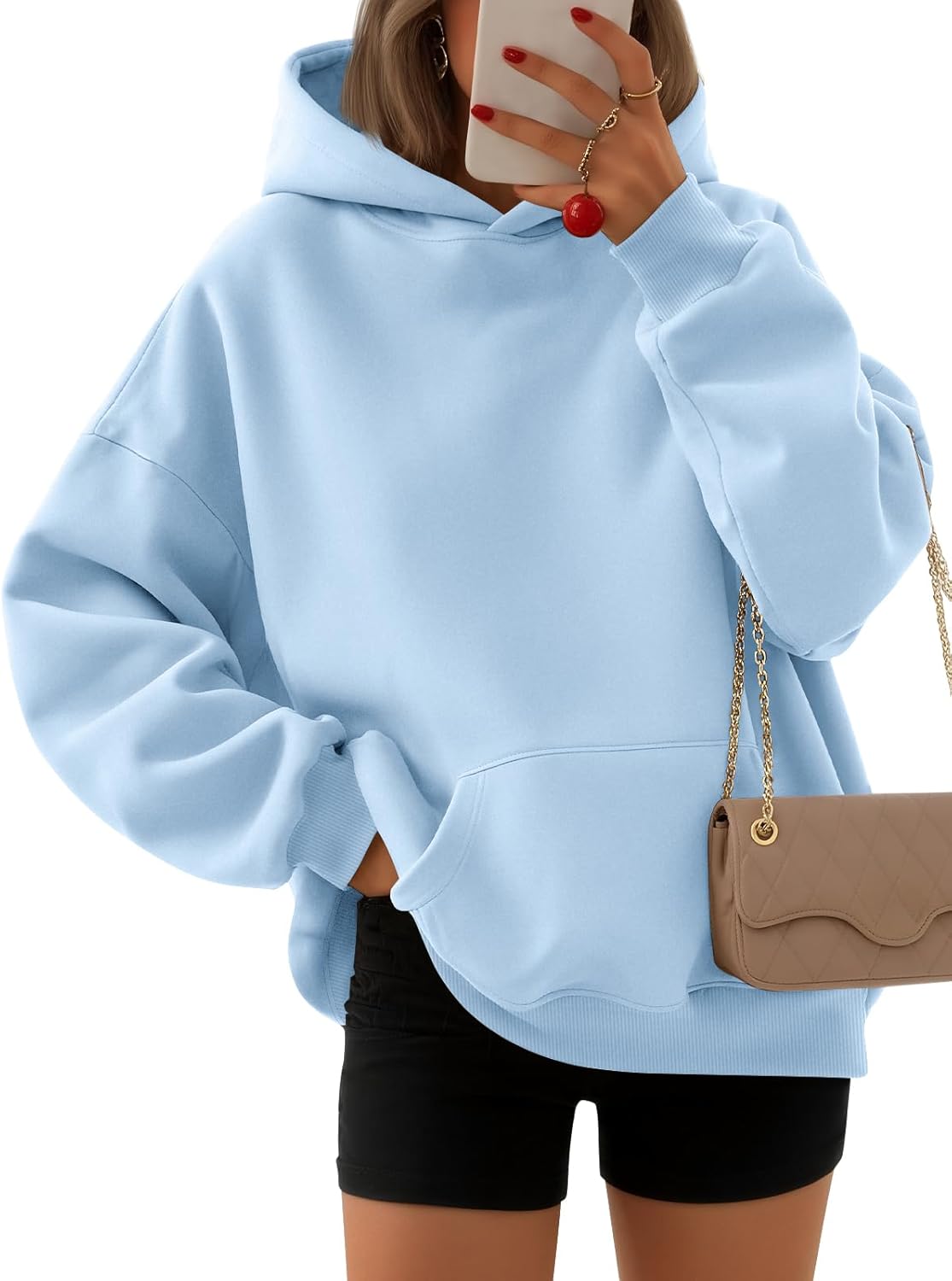 EFAN - Sudadera con capucha para mujer - Sudadera de vellón sobredimensionada con mangas largas para otoño e invierno, ropa de moda inspirada en el estilo Y2K