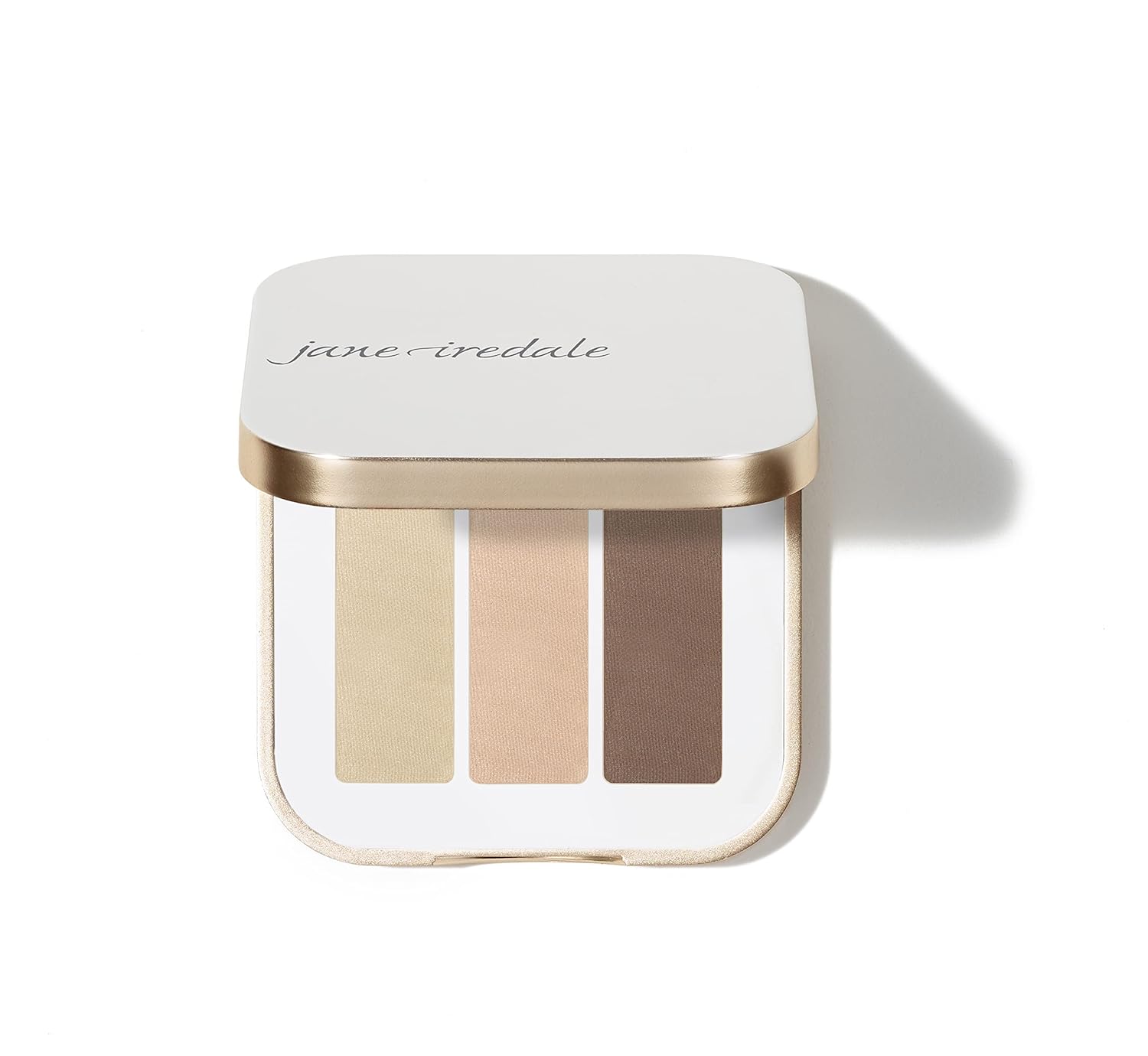 Sombra de ojos PurePressed triple de jane iredale, color mineral altamente pigmentado, fórmula de larga duración y resistente a arrugas, segura para ojos sensibles