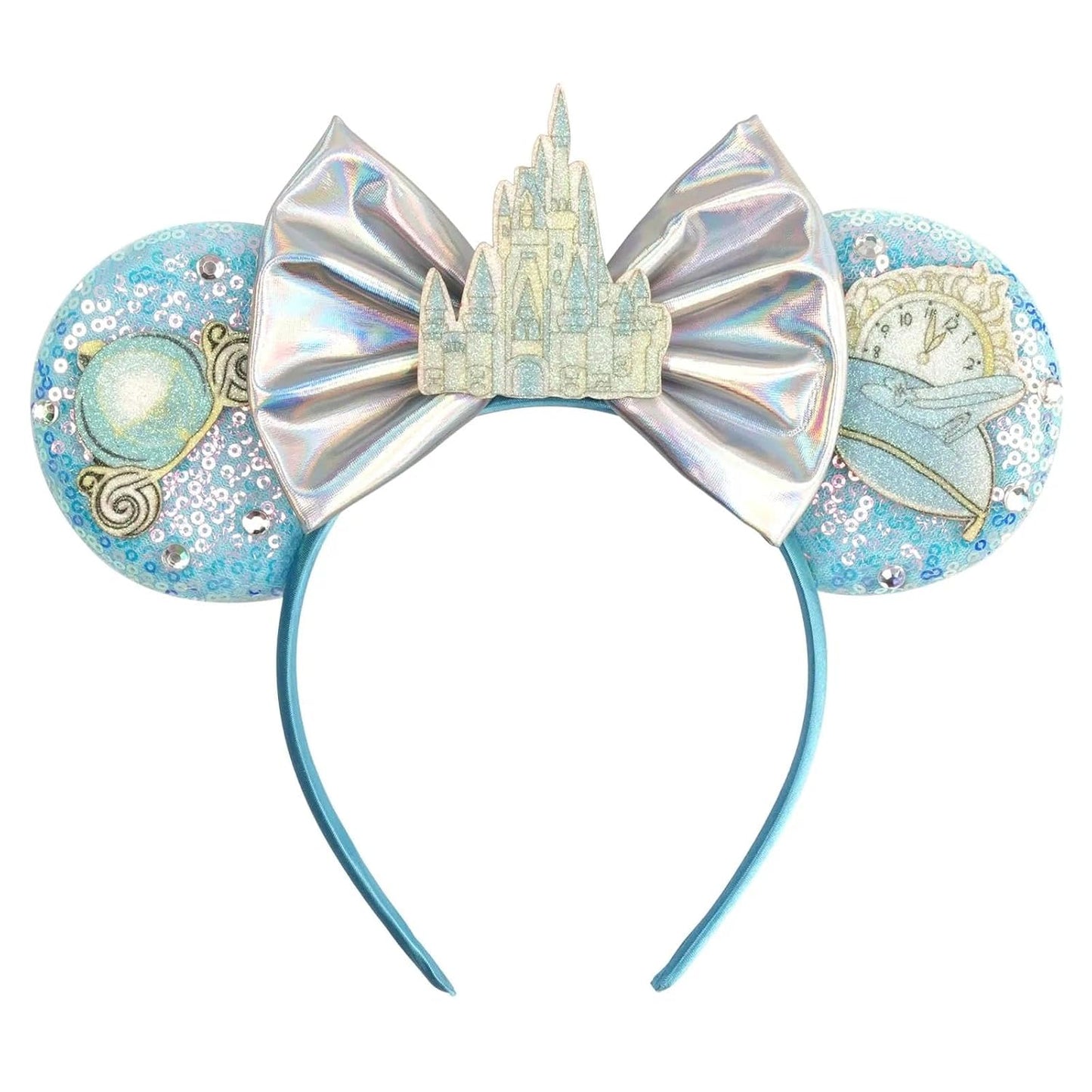 bianbaistar Orejas de ratón brillantes, diadema clásica de lentejuelas negras para adultos y otros usuarios encantadores, accesorio para fiestas de vacaciones o parque de atracciones