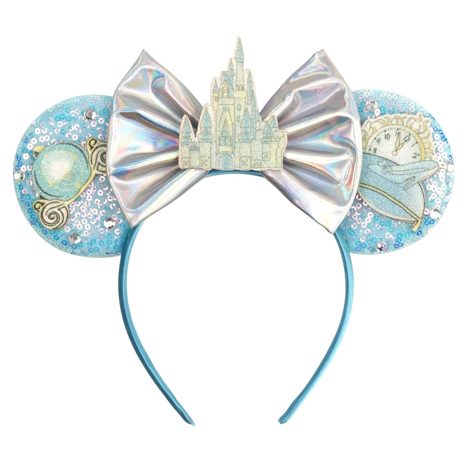 bianbaistar Orejas de ratón brillantes, diadema clásica de lentejuelas negras para adultos y otros usuarios encantadores, accesorio para fiestas de vacaciones o parque de atracciones