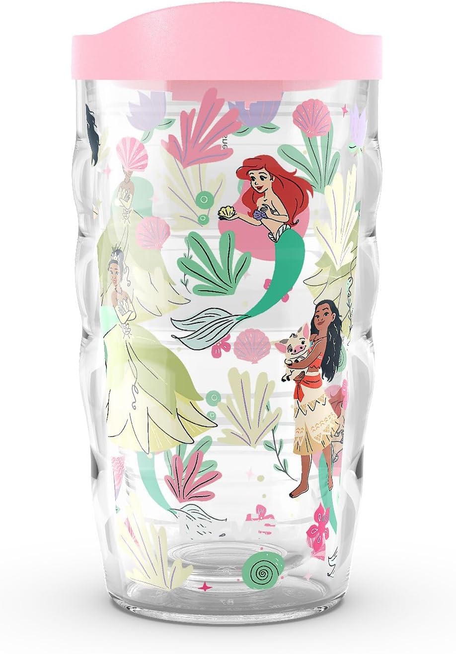 Tervis Venture Lite Disney - Vaso aislado de doble pared hecho en Estados Unidos, diseño Princess Paradise, mantiene las bebidas frías y calientes, botella para agua, 24 onzas, clásico