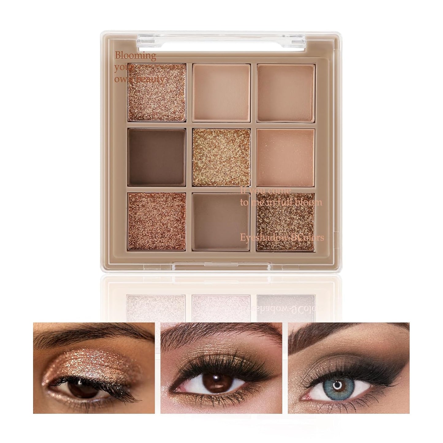 Boobeen Paleta de sombras de ojos nude – maquillaje mate y brillante, polvo de sombra de ojos cremoso altamente pigmentado, crea un aspecto de ojos neutro, larga duración, fácil de crear looks