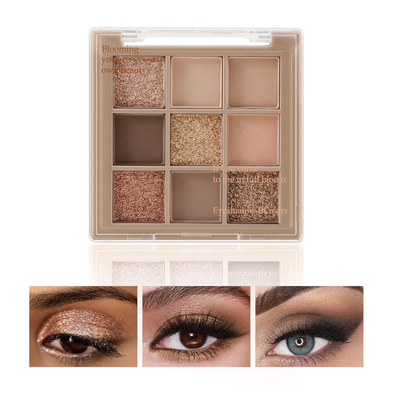 Boobeen Paleta de sombras de ojos nude – maquillaje mate y brillante, polvo de sombra de ojos cremoso altamente pigmentado, crea un aspecto de ojos neutro, larga duración, fácil de crear looks