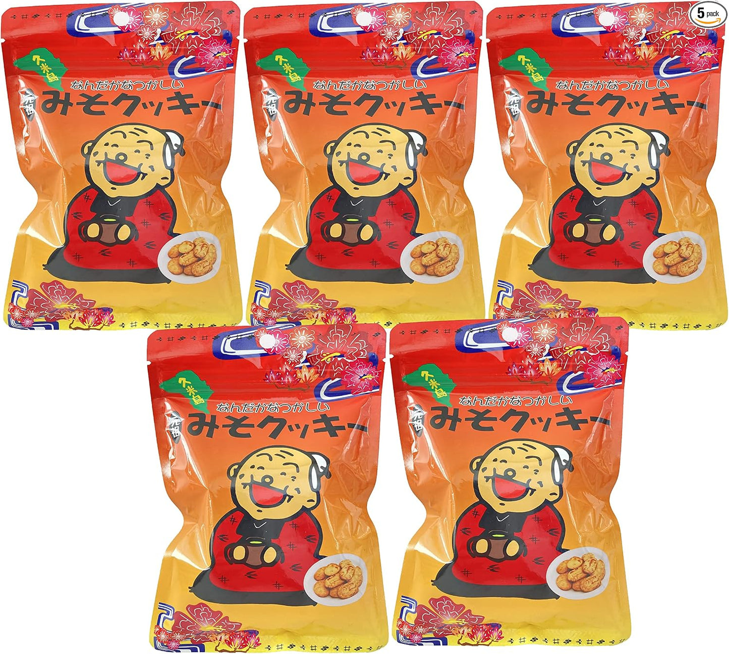 Ganso Miso Cookies, Made with Miso from Kumejima, Somewhat Noble (Large) 1 Bag 6.3 oz (180 g), Zipper Included
