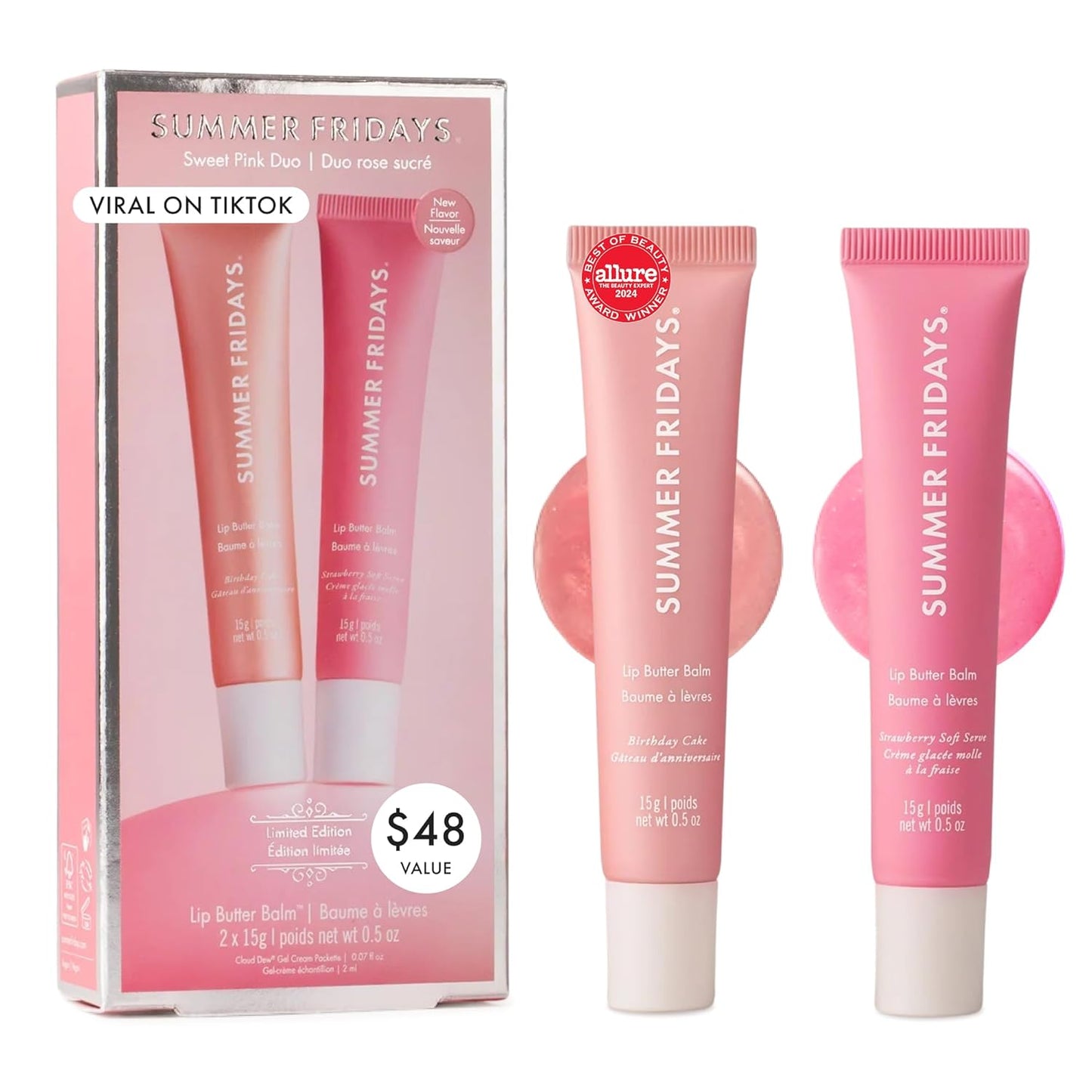 Summer Fridays Lip Butter Balm - Hydrating Overnight Lip Mask + Clear Gloss for Instant Shine - With Nourishing Shea Butter - Everyday Makeup + Skincare Summer Essentials - Vegan - Sweet Mint (.5 Oz)