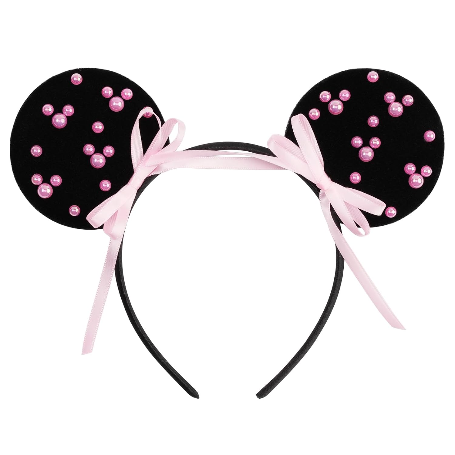 bianbaistar Orejas de ratón brillantes, diadema clásica de lentejuelas negras para adultos y otros usuarios encantadores, accesorio para fiestas de vacaciones o parque de atracciones