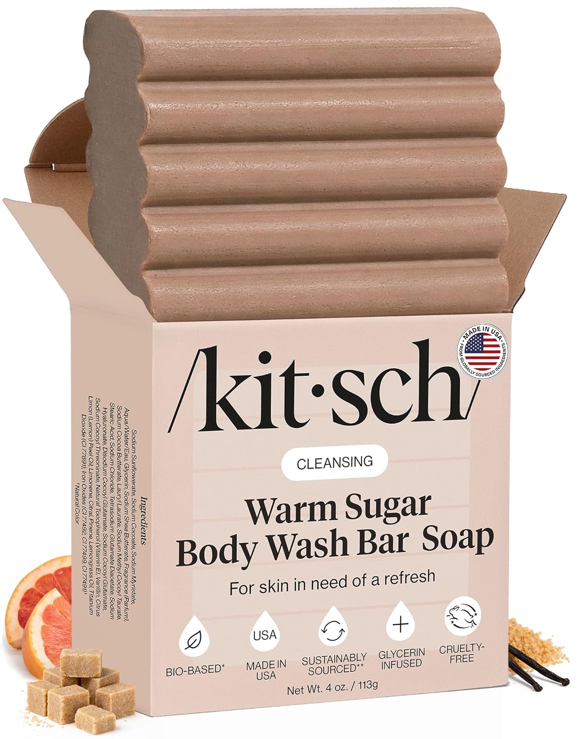 Kitsch Jabón corporal exfoliante de manteca de karité x diseño de Stormtrooper de Star Wars, jabón en barra hidratante y barra de jabón suave, hidrata, suaviza y calma la piel, sin parabenos, silicona
