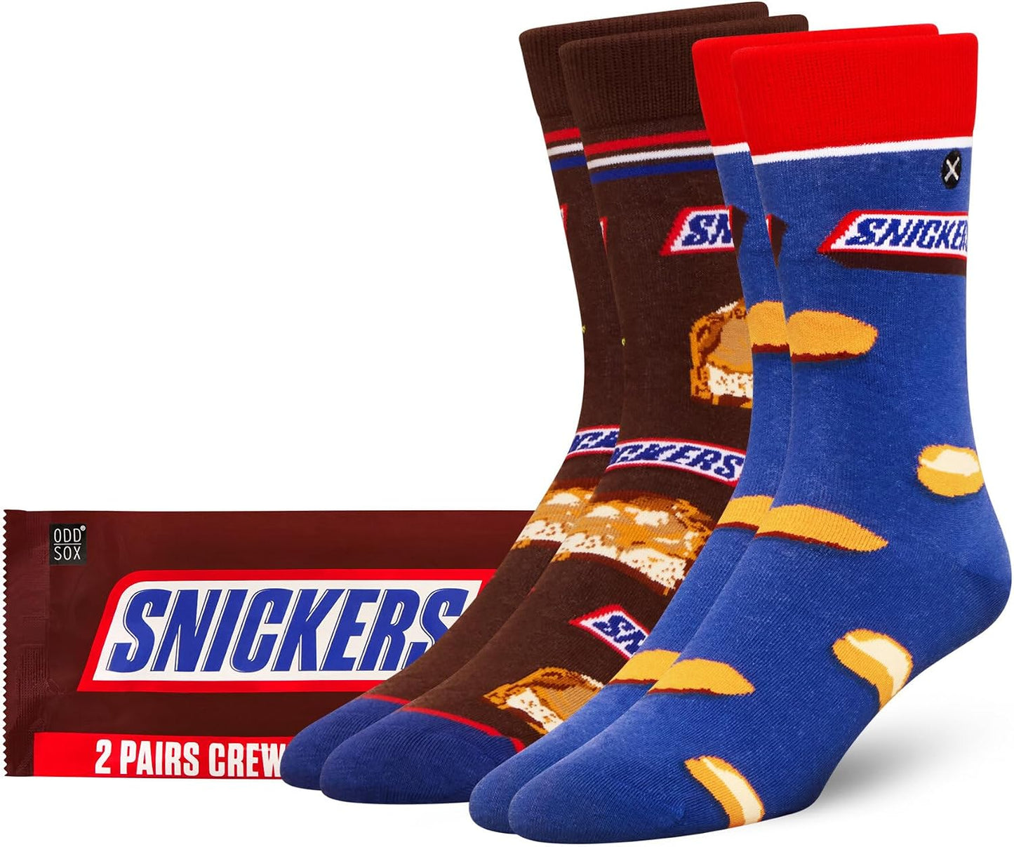 Odd Sox ODDMART Candy & Sweet Snack - 2 pares de novedad – Parche agrio de Oreo Reese's Skittles Starburst y más – Regalo