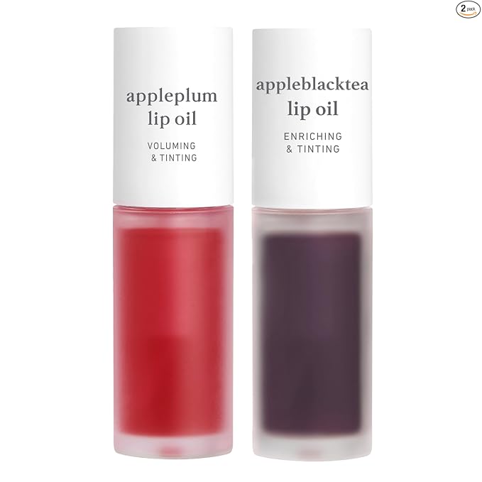 NOONI - Aceite coreano para labios, de larga duración, hidratante, revitalizante para labios secos, impermeable, relleno de calcetines para niñas adolescentes, 0.12 fl.oz, Appleplum