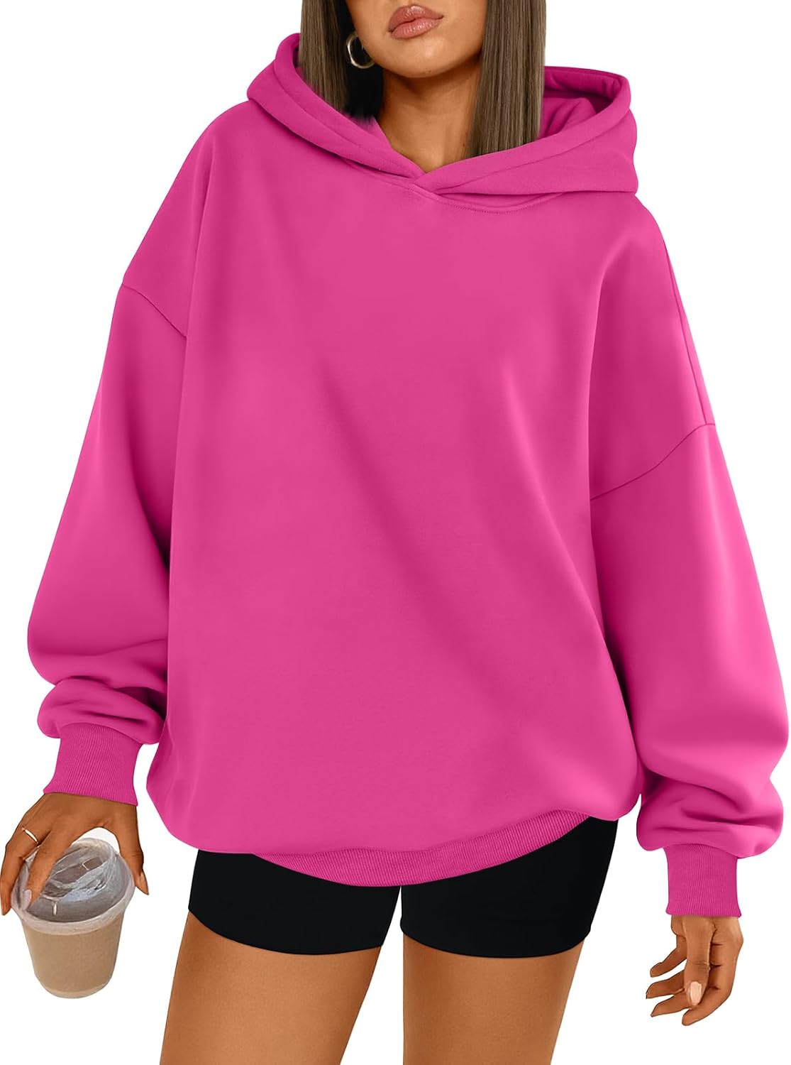 Trendy Queen Sudaderas con capucha de gran tamaño para mujer | Soft Fleece Pullover In A Relaxed, Oversized Fit. Suitable For College Outfits, Trendy Streetwear, And Daily Home Wear
