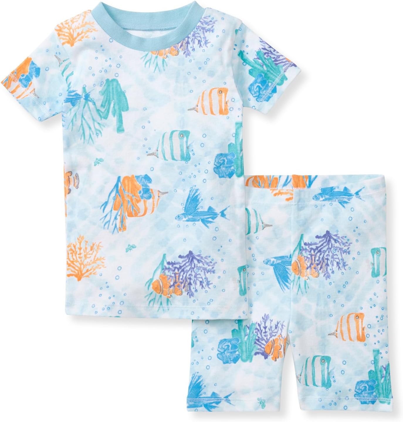 Burt's Bees Baby Pijama unisex de algodón, camiseta de manga corta de 2 piezas y pantalones cortos | Snug fitting, yet comfy warm weather pajamas sets are made in our classic rib fabric