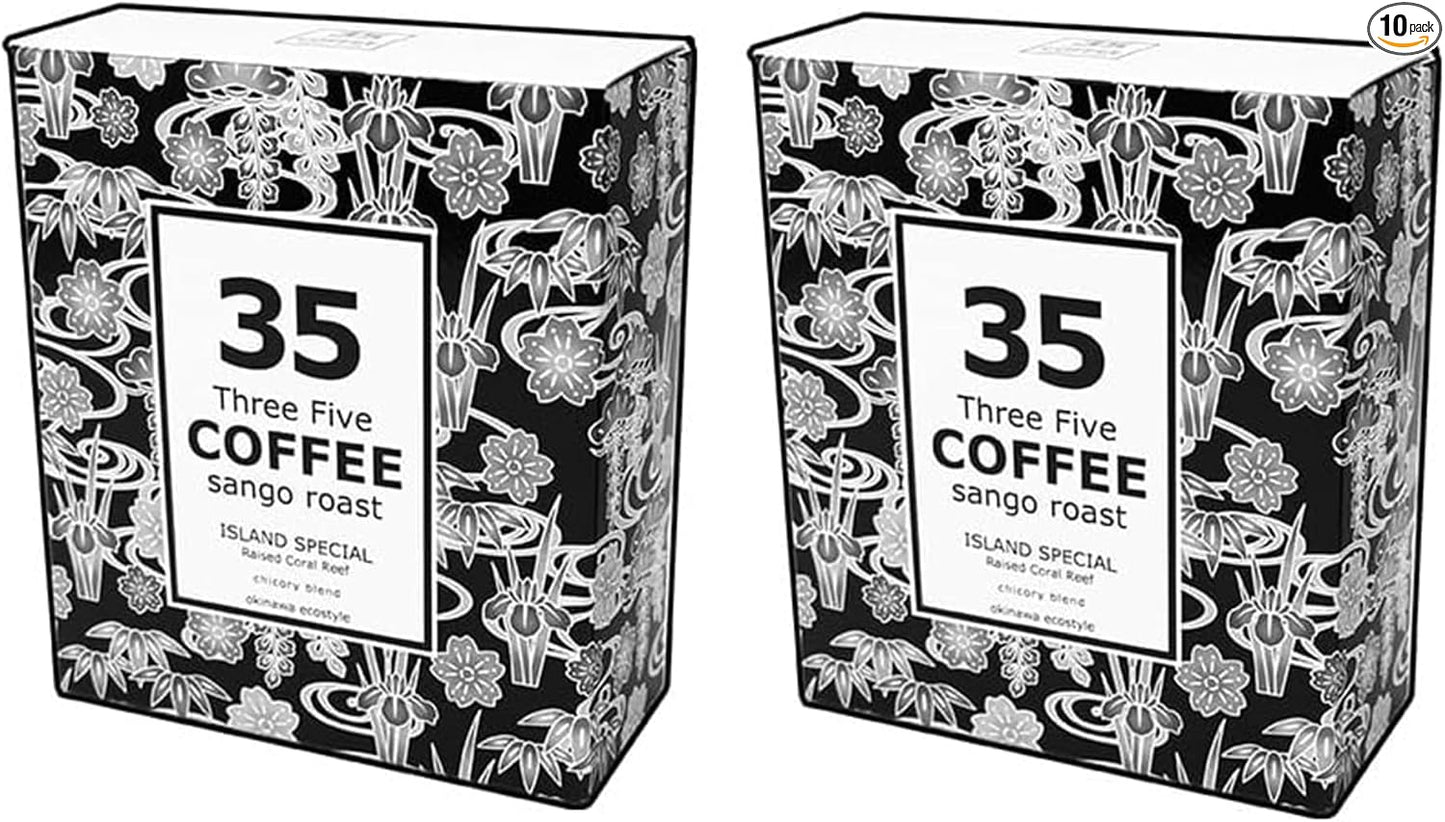 35COFFEE Coffee ISLAND SPECIAL Coral Roast Chicory Blend Tetra Bag Coffee 1 Box (5 Pack) Okinawa Souvenir
