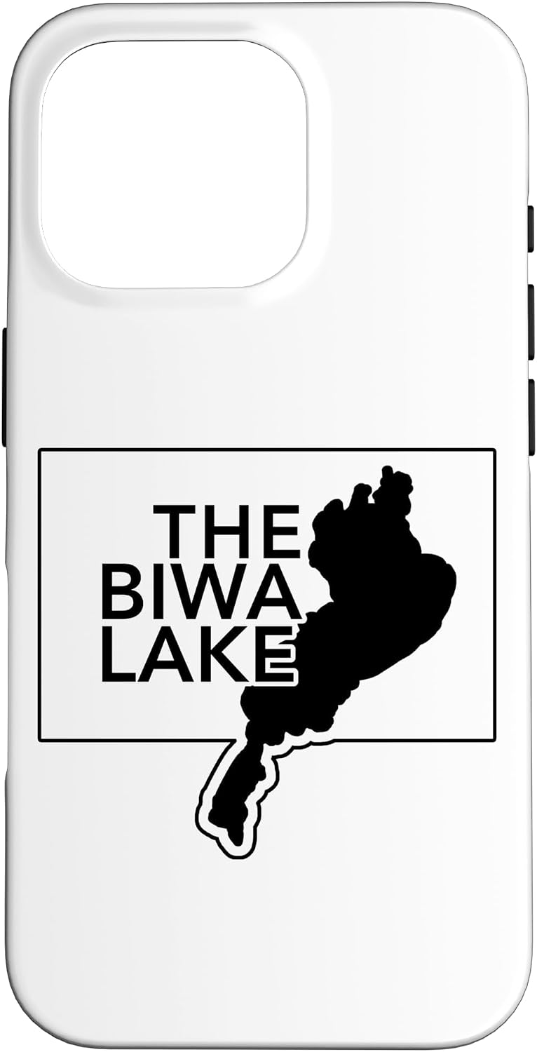 THE BIWA LAKE 琵琶湖 滋賀 地図【47都道府県】ジモTティ JIMO-T 地元愛 お土産 プレゼント 面白 スマホケース iPhone 16 Plus 用