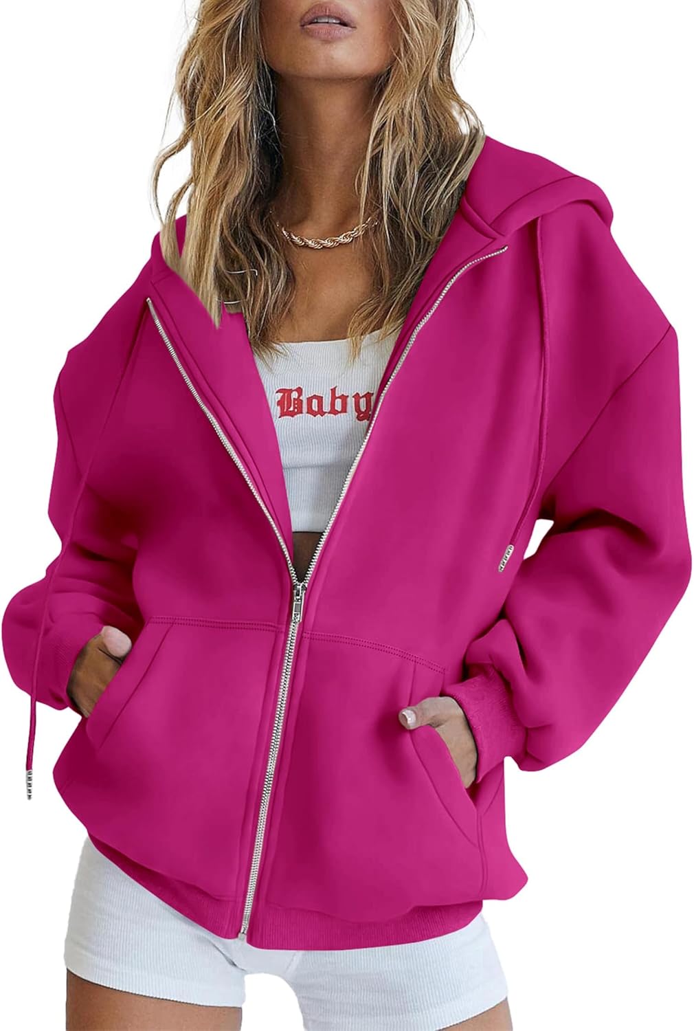 PRETTYGARDEN Sudaderas con capucha Y2K con cremallera para mujer, estilo casual, manga larga, para otoño e invierno, chaquetas con bolsillos