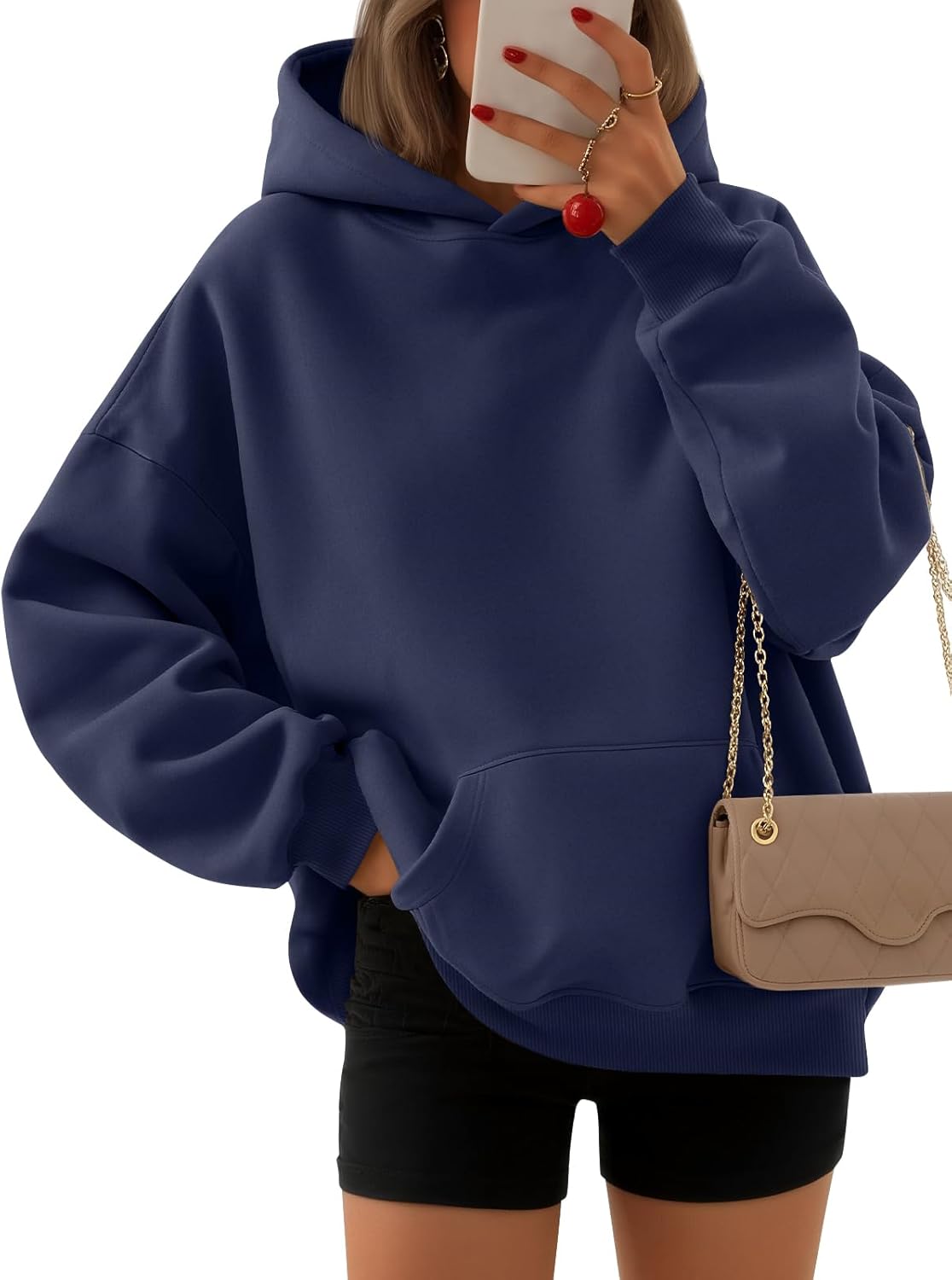 EFAN - Sudadera con capucha para mujer - Sudadera de vellón sobredimensionada con mangas largas para otoño e invierno, ropa de moda inspirada en el estilo Y2K