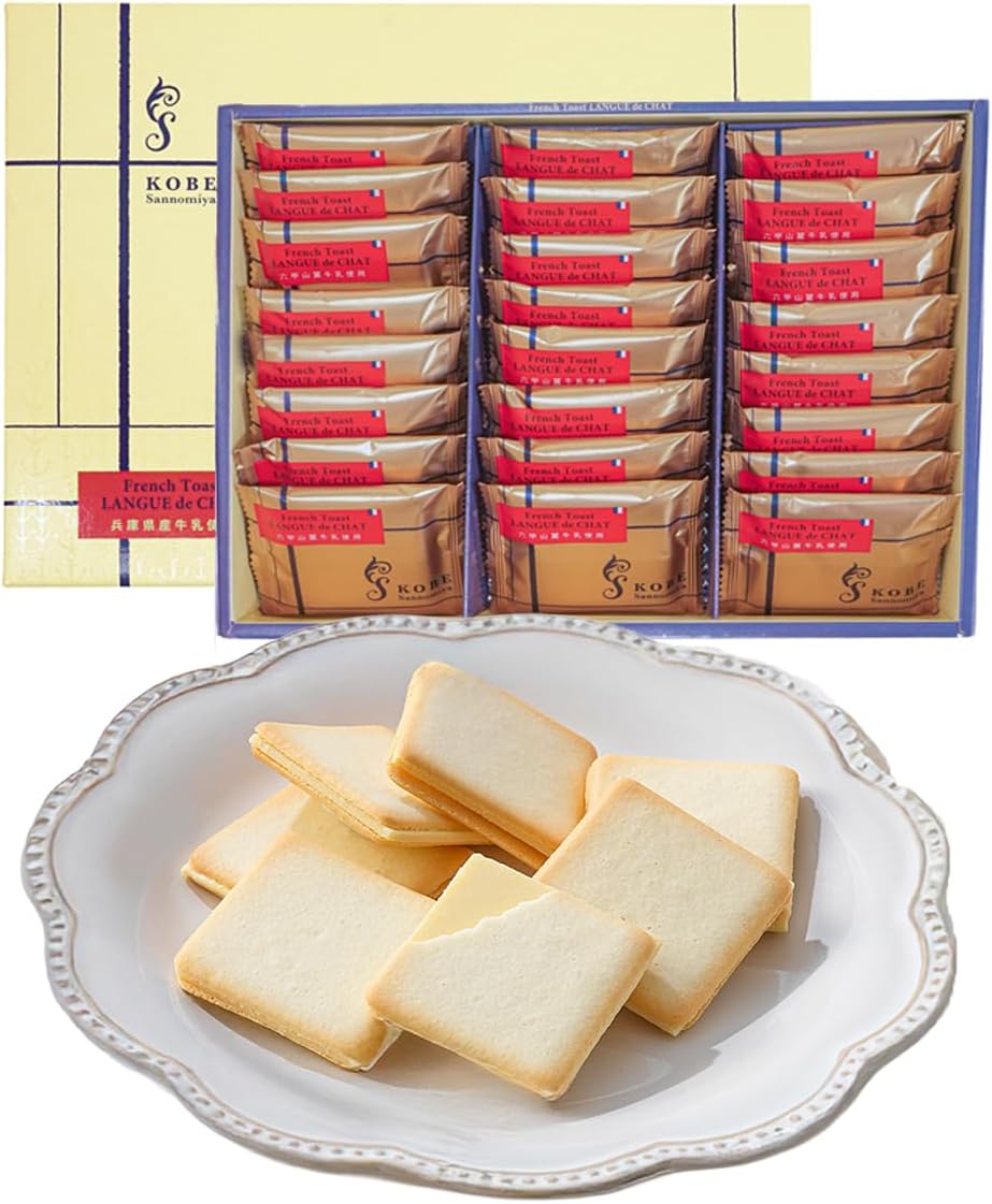 Kondi Tri Kobe Langdosha French Toast, Pack of 16, Father's Day, Summer Gift, Valentine's Day, Popular, Cookies, Individually Wrapped, Kobe Souvenir, Gift, Sweet, Light and Crisp Maple Scented