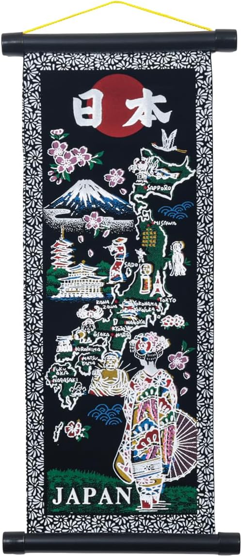 Japanese Souvenir Wall Scroll Tokyo Bean (Height 16.1 x Width 7.1 inches (41 x 18 cm), Made in Japan, Pennant Material, Lightweight and Compact
