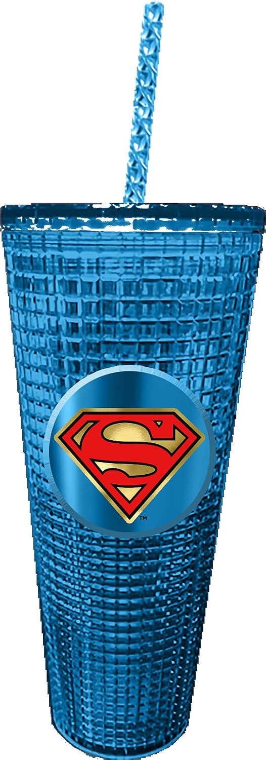 Spoontiques Peanuts Vaso de diamantes, 20 oz - Vaso texturizado con pajita, aislamiento de doble pared, sin BPA - Snoopy