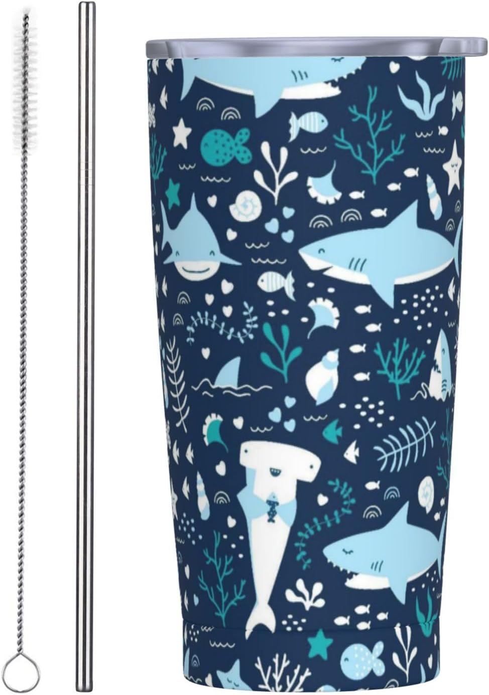 Vaso de mariposa púrpura con tapa y popote, taza de viaje aislada de acero inoxidable de 20 onzas, botella de agua caliente y fría, recuerdo de mariposa azul para hombres y mujeres