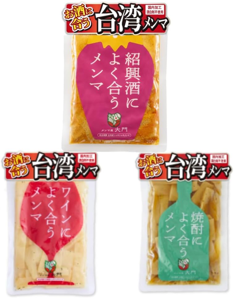 Menmaya Daimon Snacks, Goes Well with Highball, Menma 7.1 oz (200 g), Seafood Umami and Black Pepper Accented, Seasoned Extra Thick Meaty Texture, Fully Fermented Ingredients, No Bleach Used