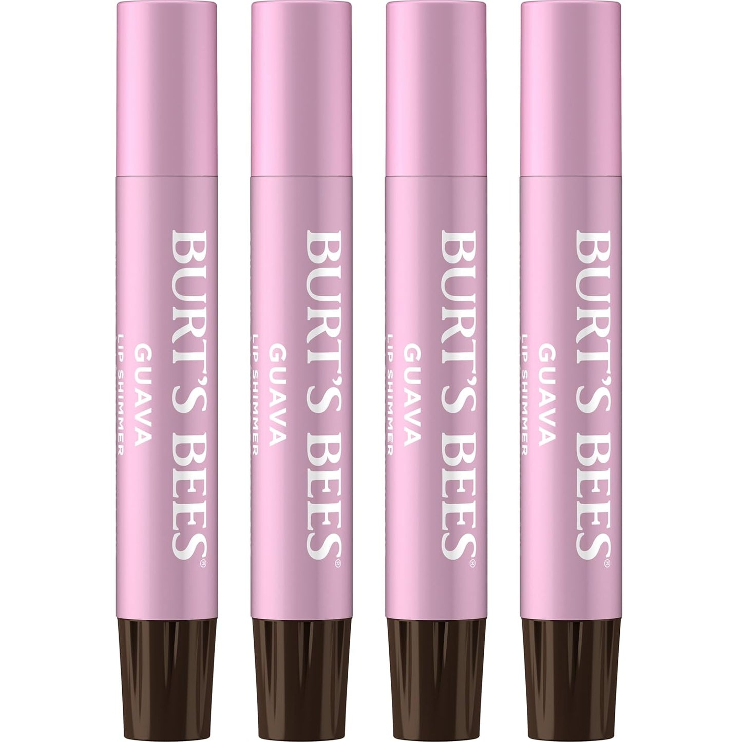 Burt's Bees Shimmer - Juego de tinte labial tintado, hidratante para hidratación durante todo el día con acabado pigmentado brillante y color construible, champán (paquete de 4)