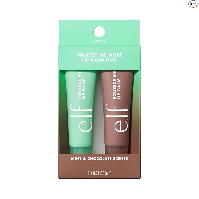 e.l.f. Squeeze Me More Lip Balm Duo - Bálsamo hidratante para un tinte de color transparente, fabricado con ácido hialurónico, vegano y libre de crueldad, mango y sandía