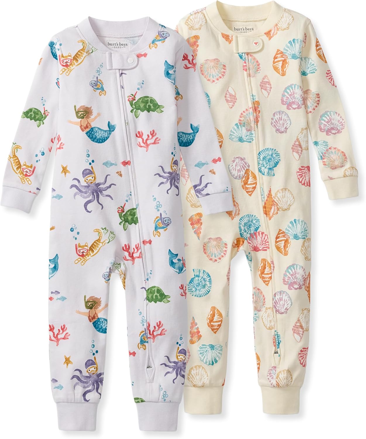 Burt's Bees Baby Unisex Footless Sleeper Pajama, 1-Pc Zip-Up Footie Pajama | Snug-fit organic cotton footless PJs features an easy 2-way zipper for easy nighttime changes