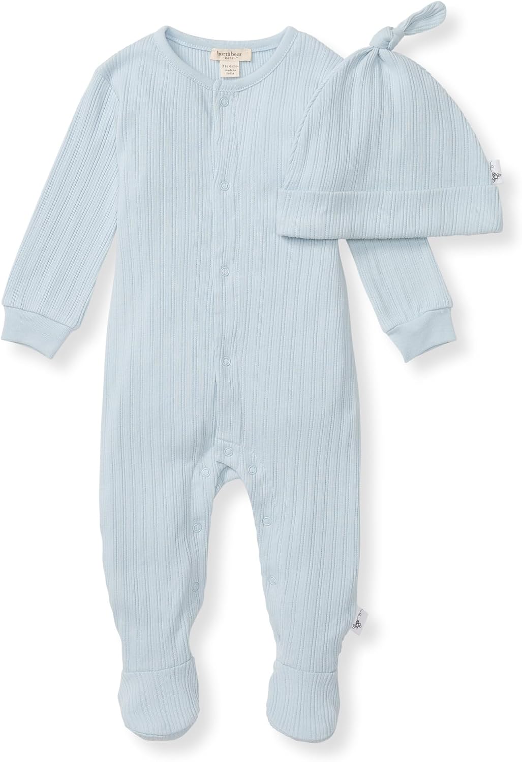 Burt's Bees Baby - Mameluco para bebés niñas, 100% algodón orgánico, overol de una pieza
