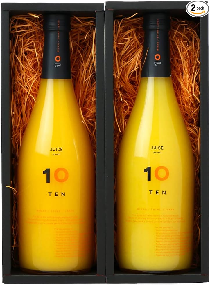 TP561GI 10FACTORY Gift Ehime Mandarin Juice, Ehime Mikan, 100% Juice, 10 Bottles (6.8 fl oz (200 ml), Set of 10 Types, Boxed, Wrapped, Compatible with Iron Paper, Tote Bag Included, High Quality, No Additives, Made in Japan, For Home Celebrations