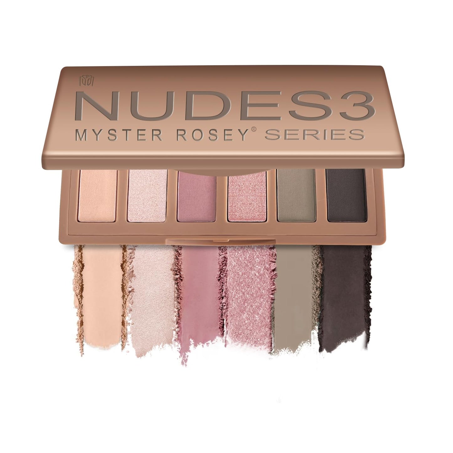 MYSTER ROSEY Nudes 2 Series Mini Eyeshadow Palette, Velvety Matte&Satin Finish, 6 Nude Taupe & Brown Neutral Eye Shadows, Travel Friendly Size, Vegan, Cruelty -free