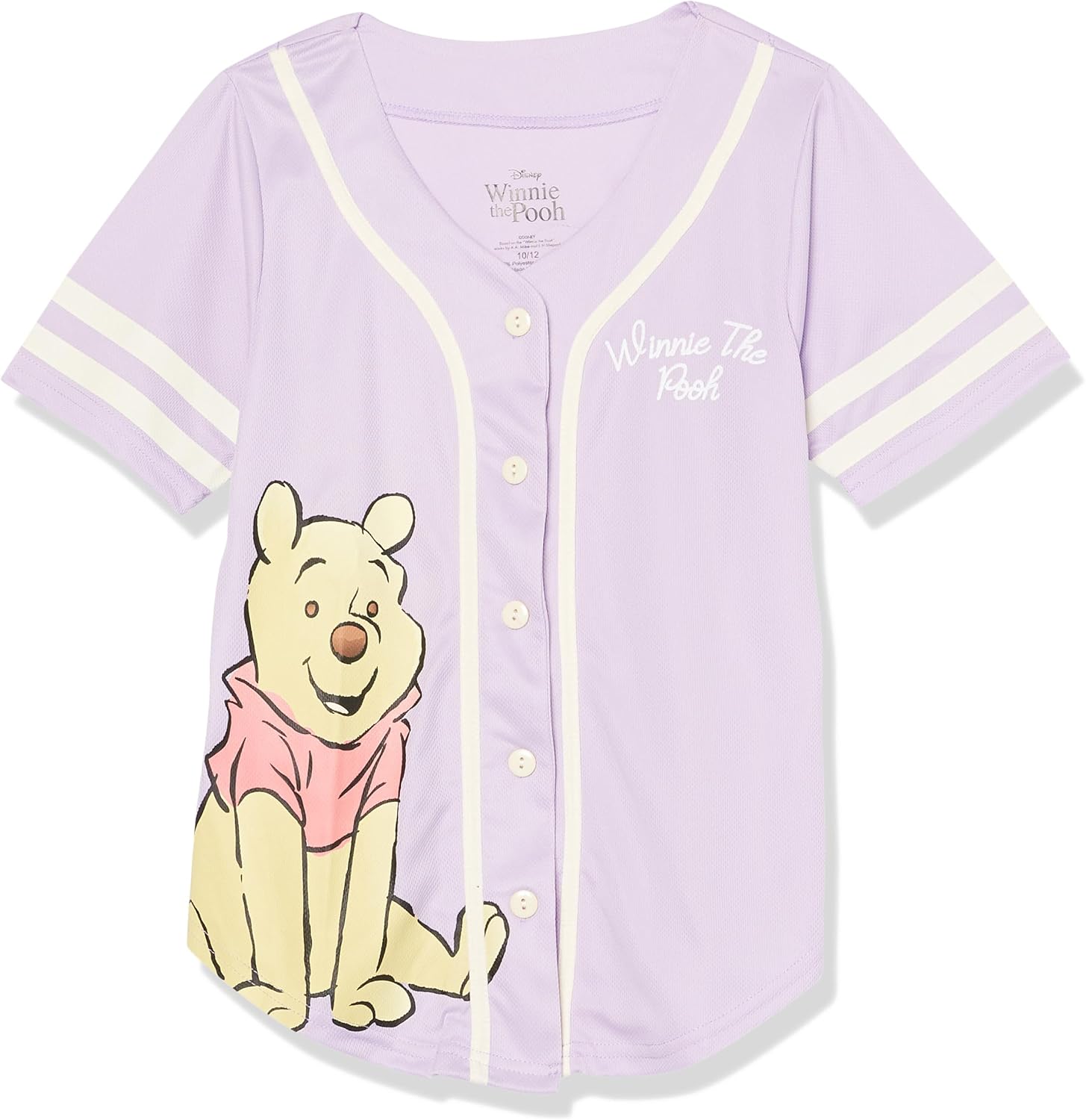 Disney Camiseta de béisbol Winnie the Pooh Hunny de Disney para niñas con botones de malla