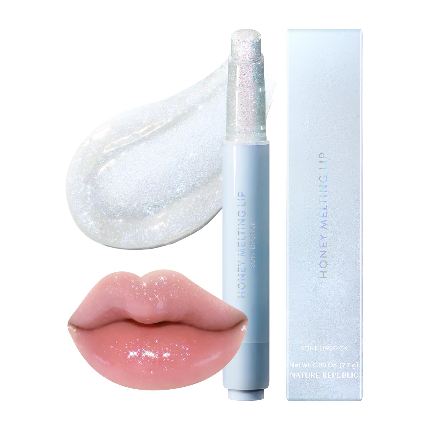 Nature Republic Labios de fusión de miel (03 BERRY) Palo de labios suave, brillo hidratante, bálsamos hidratantes, tinte transparente, brillo y acabado brillante, maquillaje coreano
