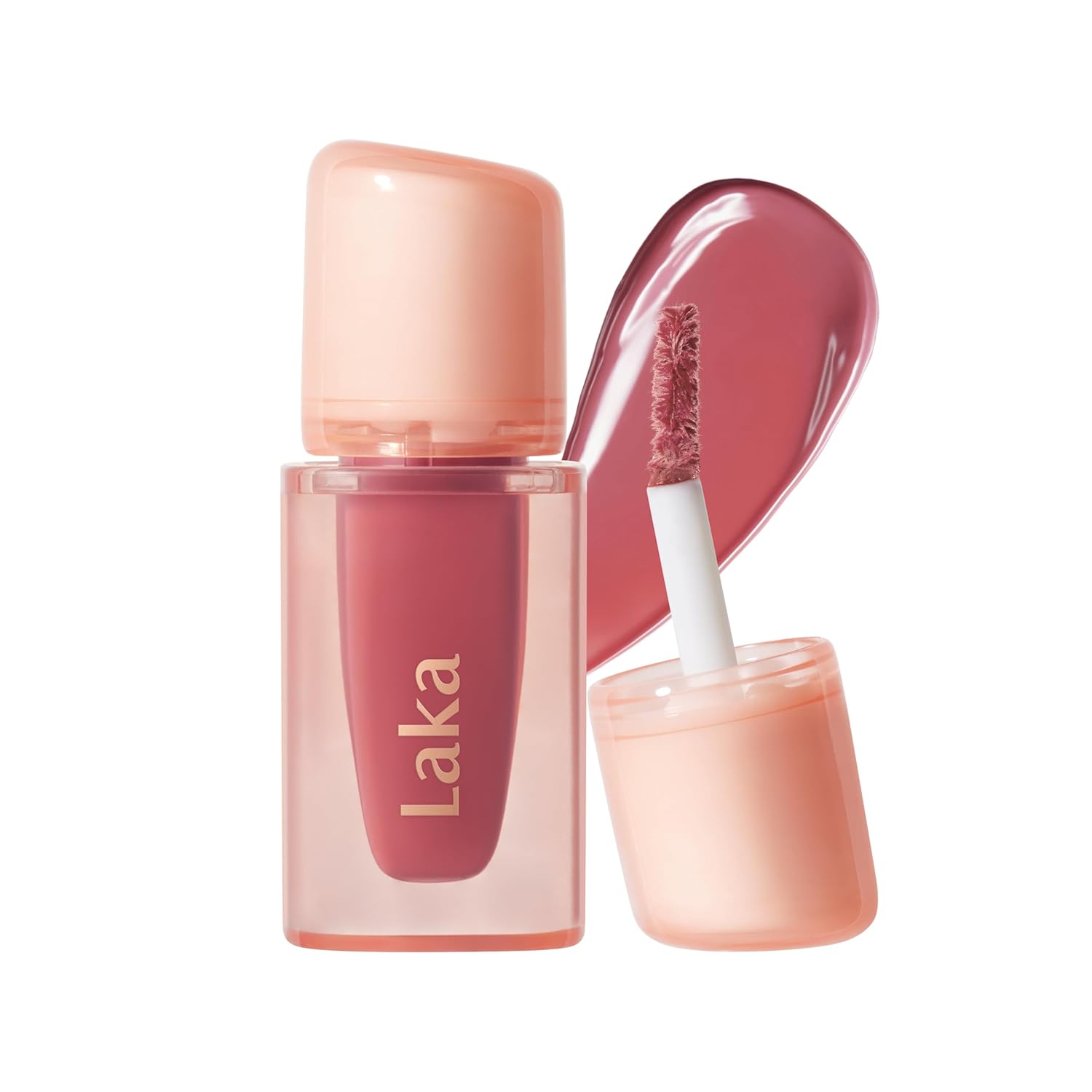 Laka Jelling Nude Gloss Mini, 1.9g/0.07oz, Aceite labial hidratante traslúcido sin manchas, no pegajoso, brillo nutritivo para un aspecto fresco y brillante, vegano, maquillaje de belleza limpia