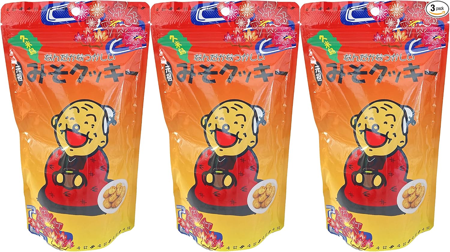 Ganso Miso Cookies, Made with Miso from Kumejima, Somewhat Noble (Large) 1 Bag 6.3 oz (180 g), Zipper Included
