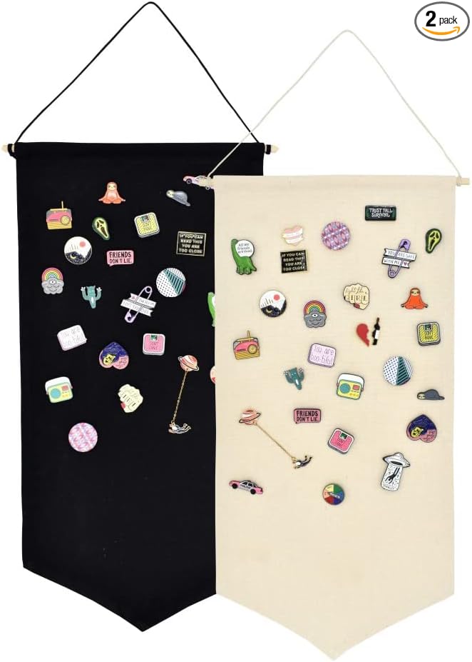 Broche para colgar en la pared, estuche de almacenamiento de joyas, soporte de exhibición de lienzo, soporte de pin esmaltado, soporte para pancartas, aretes, collar, organizador de colección
