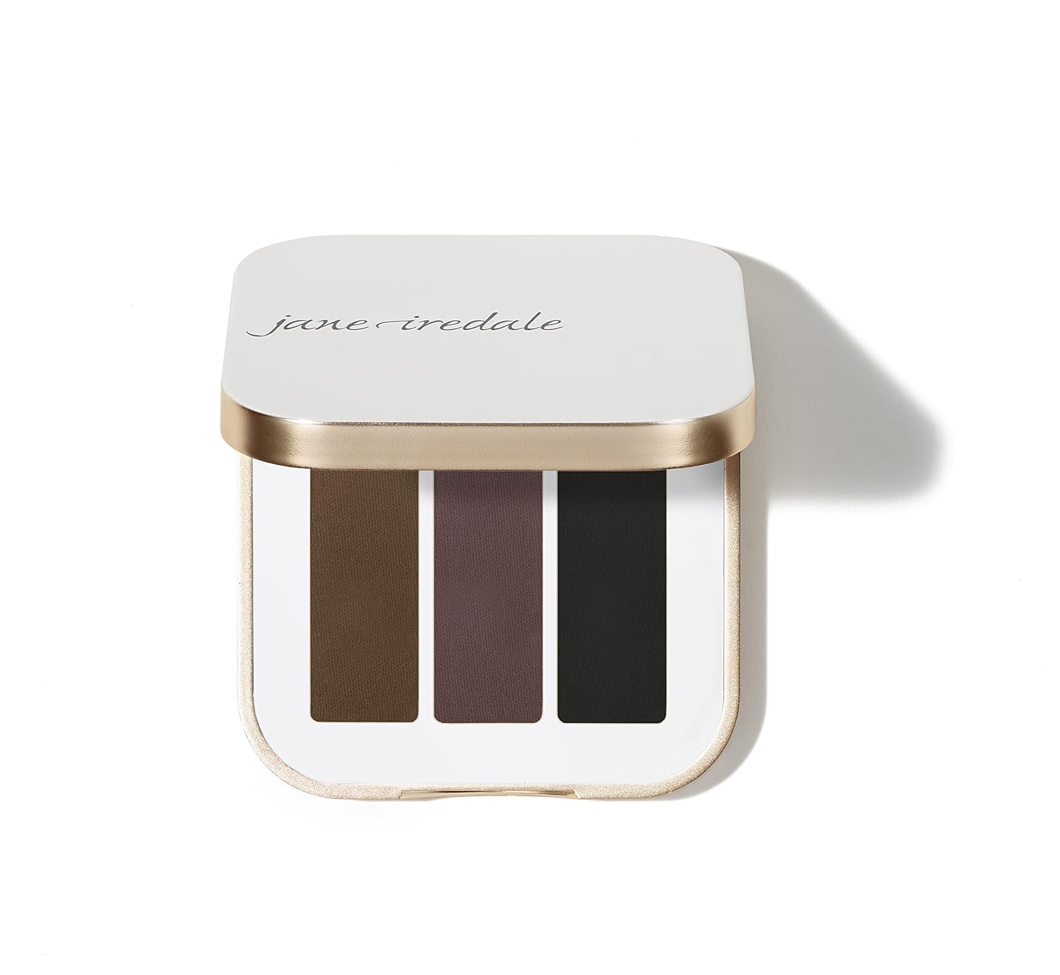 Sombra de ojos PurePressed triple de jane iredale, color mineral altamente pigmentado, fórmula de larga duración y resistente a arrugas, segura para ojos sensibles