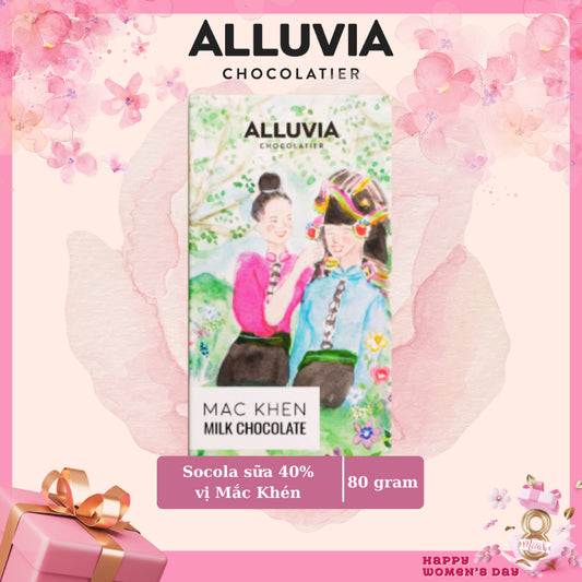 Alluvia pure milk chocolate 40% cocoa Mac Khen flavor large bar 80g, Alluvia Mac Khen Milk Chocolate