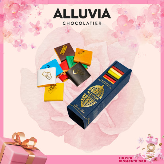 Napolitian box of 10 pieces of pure dark chocolate and milk chocolate Alluvia Chocolate | You can choose any flavor