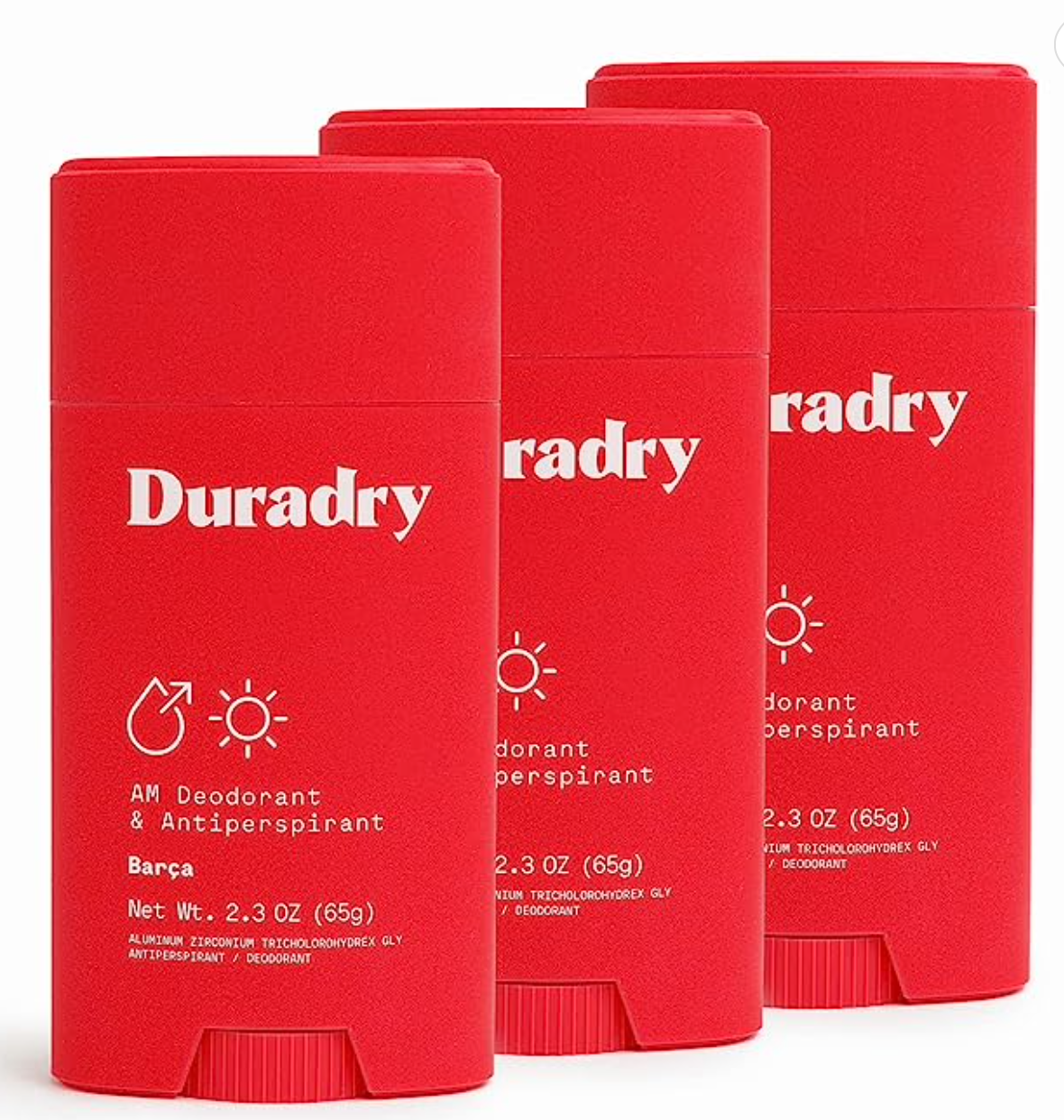Duradry AM Deodorant & Antiperspirant - Prescription Strength Deodorant for Hyperhidrosis, Antiperspirant for Women & Men, Armpit Sweat Protection, Silicone-free - End Game, 2.3 Oz (Pack of 3)
