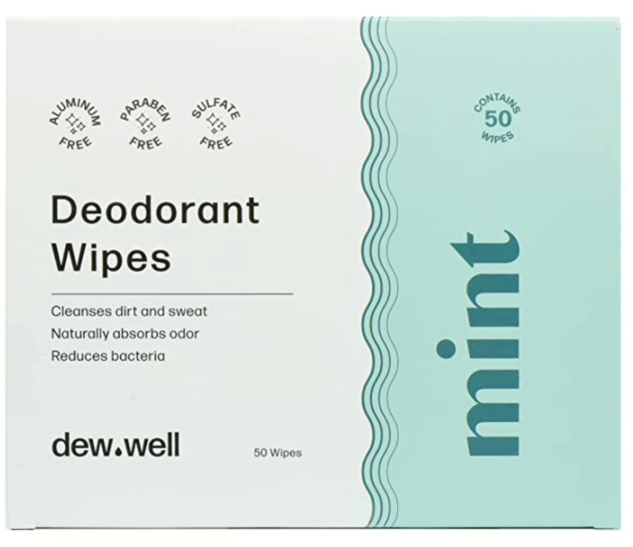 Dew Well - Refresh Deodorant Wipes - A Fresh Start When You’re On the Go - Aluminum, Paraben, and Sulfate Free - Cucumber Scent - 50 Individually Wrapped Wipes