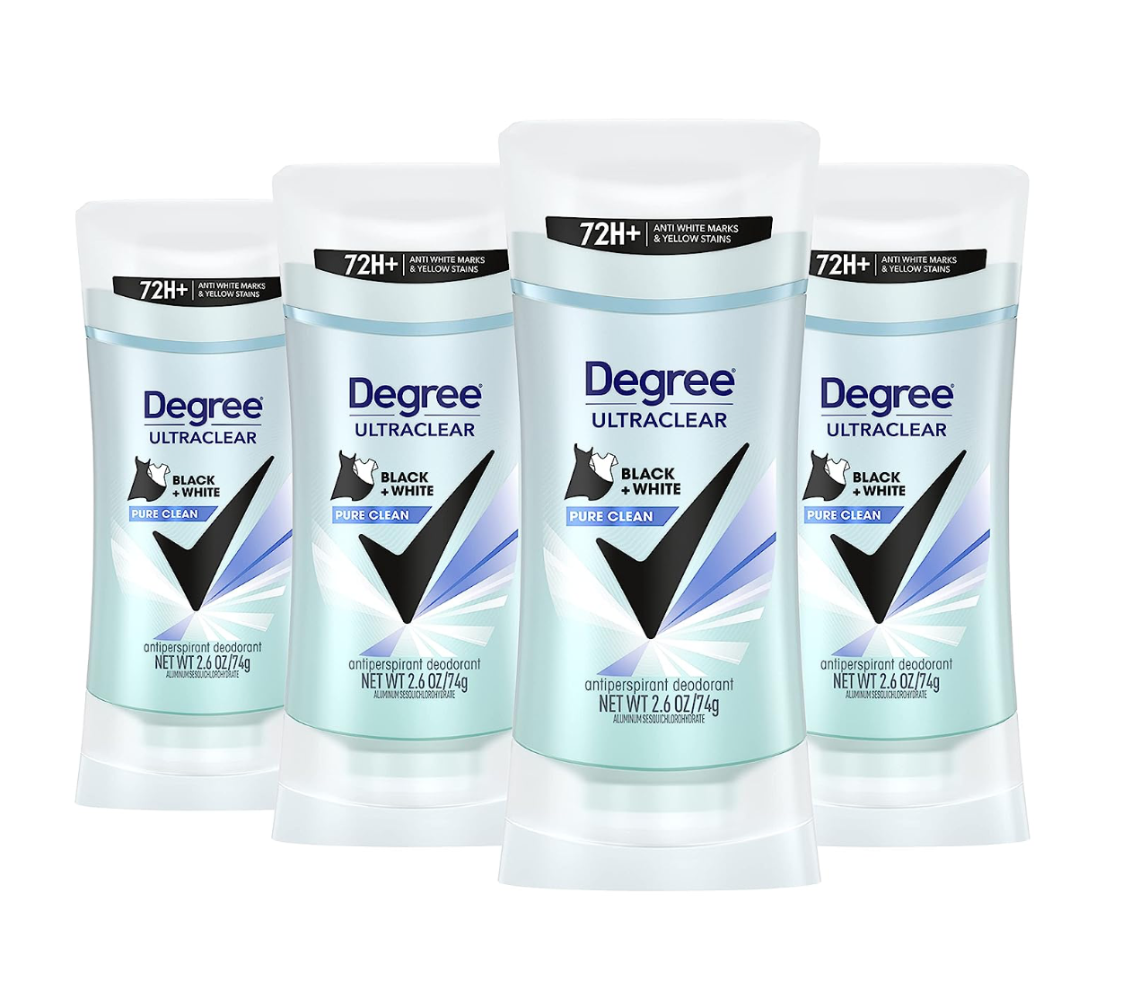 Degree Men UltraClear Antiperspirant Deodorant Black+White 2 Count 72-Hour Sweat & Odor Protection Antiperspirant For Men With MotionSense Technology 2.7 oz